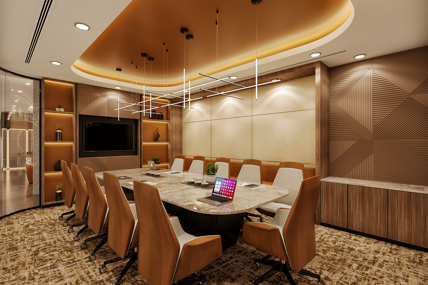 work space at One International Center